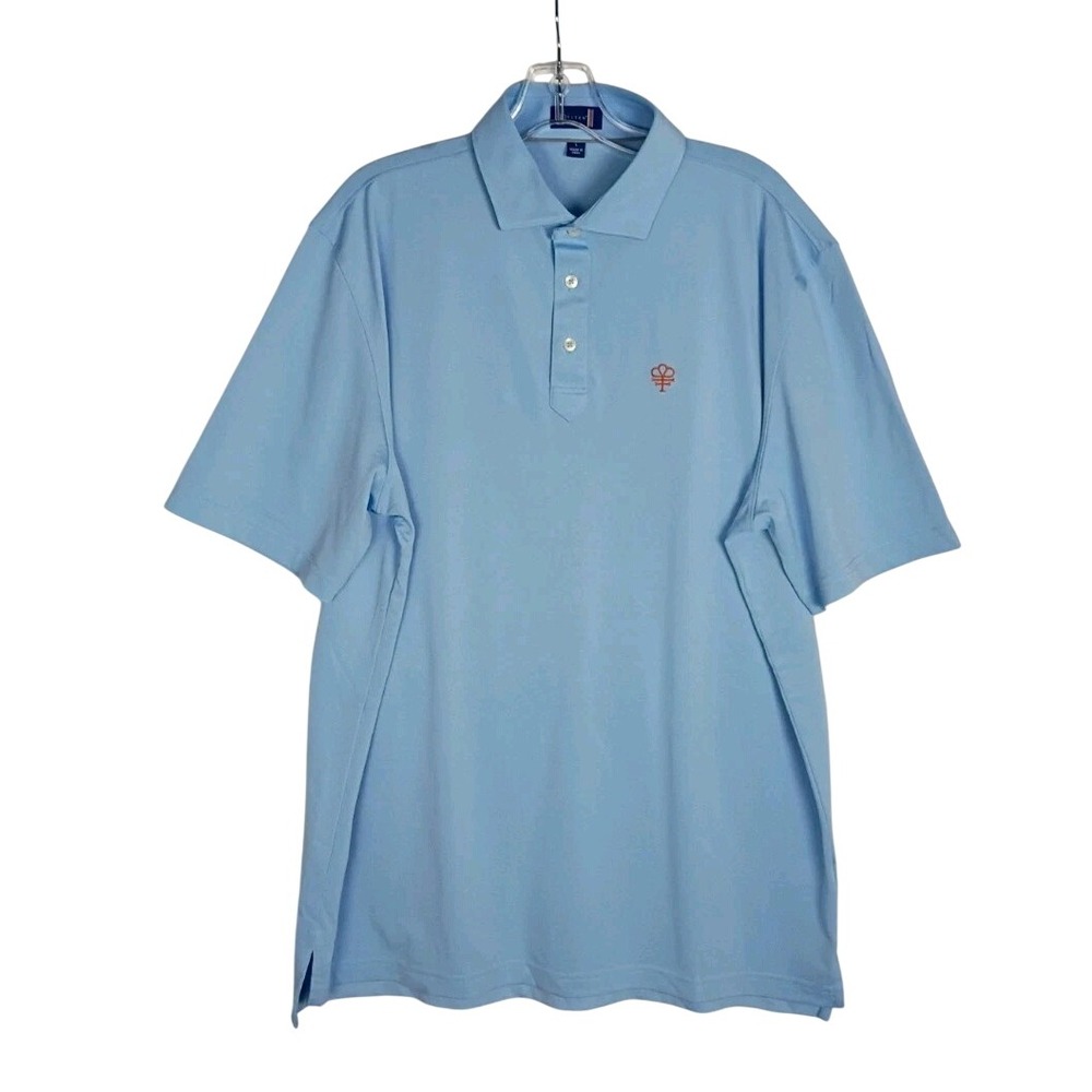 Stitch Golf Tour Logo Polo Shirt Mens Blue Short Sleeve Performance Size L